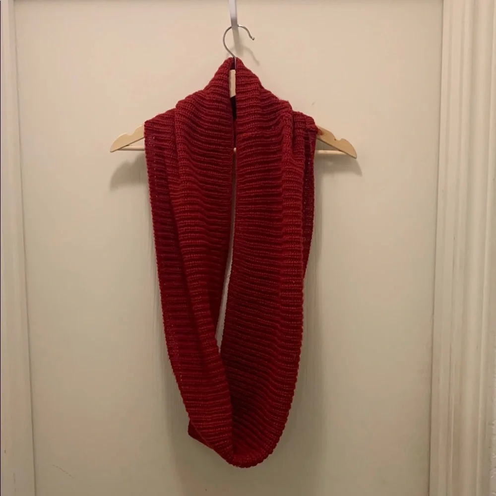 Cozy Red Knit Infinity Scarf